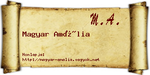 Magyar Amália névjegykártya